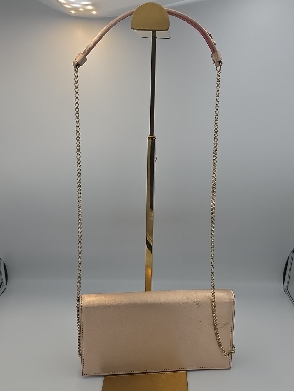 Christian Louboutin Loubi54 Gold Satin/Leather Small Crossbody (VERY GOOD)COA✨️ - Picture 15 of 16